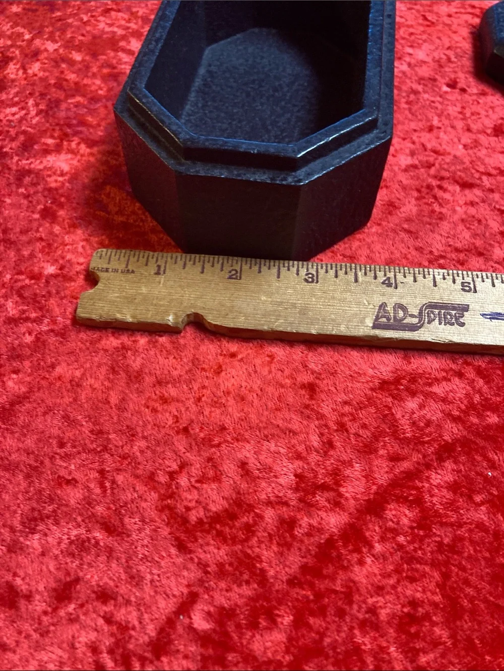 Vintage Black and Silver Mango wood Jewelry, trinket or storage box.